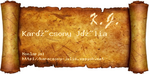Karácsony Júlia névjegykártya