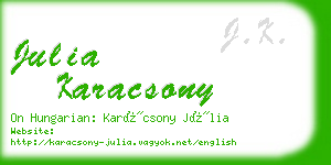 julia karacsony business card